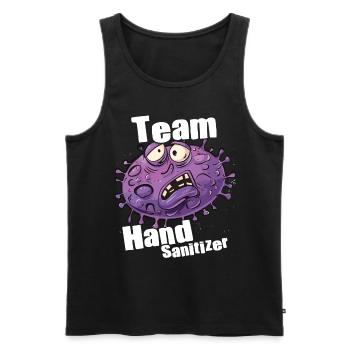Hand sanitizer Hand washing - Men's Premium Organic Tank Top - black - Front - AI Model Male 178 light (178cm)