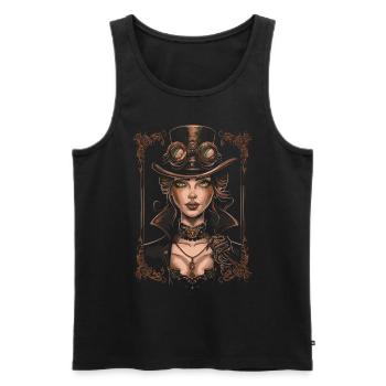 Schöne Frauen Steampunk Liebhaber - Männer Premium Bio Tank Top - Schwarz - Vorne - AI Model Male 178 light (178cm)