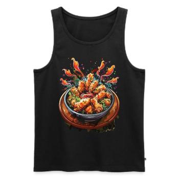 Chinese Food Crab Rangoon Meme Lustig - Männer Premium Bio Tank Top - Schwarz - Vorne - AI Model Male 178 light (178cm)