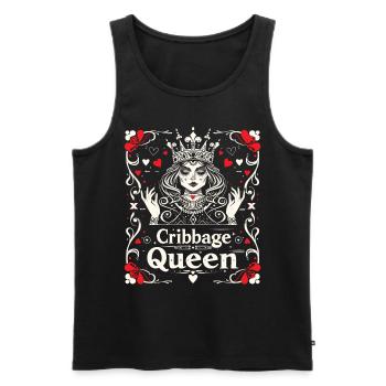 Cribbage Queen Graphic Funny Cribbage - Men's Premium Organic Tank Top - black - Front - AI Model Male 178 light (178cm)