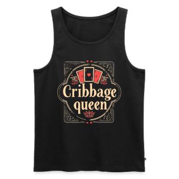 Cribbage Queen Graphic Funny Cribbage - Men's Premium Organic Tank Top - black - Front - AI Model Male 178 light (178cm)