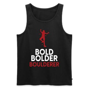 Bold Bolder Bloc de bloc - Débardeur bio Premium Homme - noir - Devant - AI Model Male 178 light (178cm)