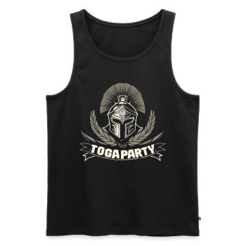 Tenue de fête Toga drôle - Débardeur bio Premium Homme - noir - Devant - AI Model Male 178 light (178cm)