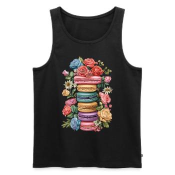 Amateurs de macarons Macaron Baker - Débardeur bio Premium Homme - noir - Devant - AI Model Male 178 light (178cm)