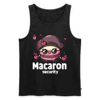 Amateurs de macarons Macaron Baker - Débardeur bio Premium Homme - noir - Devant - AI Model Male 178 light (178cm)