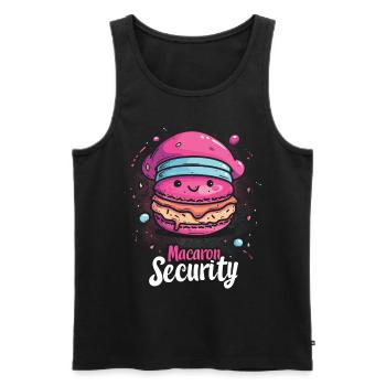 Amateurs de macarons Macaron Baker - Débardeur bio Premium Homme - noir - Devant - AI Model Male 178 light (178cm)