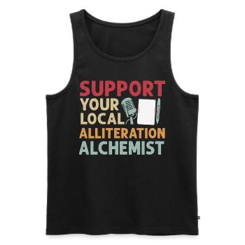 Poetry Slam Wortspiel Krieger Slam Poetry - Männer Premium Bio Tank Top - Schwarz - Vorne - Michal (187cm)