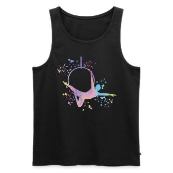 Aerialist Aerial Ring Lyra Air Ring - Men's Premium Organic Tank Top - black - Front - AI Model Male 178 light (178cm)