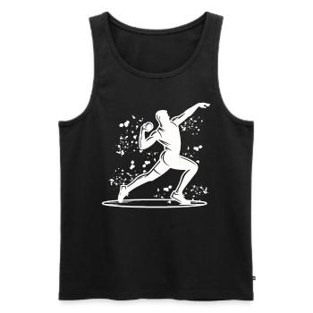 Lanceur de poids Colorsplash Lancer de poids - Débardeur bio Premium Homme - noir - Devant - AI Model Male 178 light (178cm)