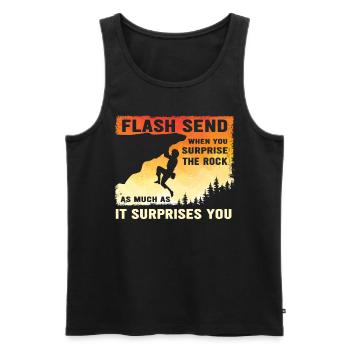 Boulderer Flash Send Bloc - Débardeur bio Premium Homme - noir - Devant - AI Model Male 178 light (178cm)