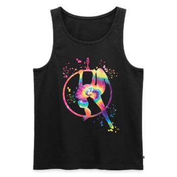 Aerialist Aerial Ring Lyra Air Ring - Men's Premium Organic Tank Top - black - Front - AI Model Male 178 light (178cm)