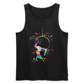 Aerialist Aerial Ring Lyra Air Ring - Men's Premium Organic Tank Top - black - Front - AI Model Male 178 light (178cm)