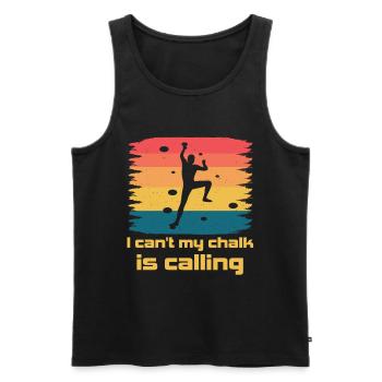Boulderer I Cant My Chalk Bouldering - Männer Premium Bio Tank Top - Schwarz - Vorne - AI Model Male 178 light (178cm)