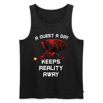 Jouer à Gamer A Quest A Day - Débardeur bio Premium Homme - noir - Devant - Michal (187cm)