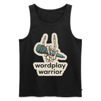 Poetry Slam Pun Warrior Slam Poetry - Men's Premium Organic Tank Top - black - Front - AI Model Male 178 light (178cm)