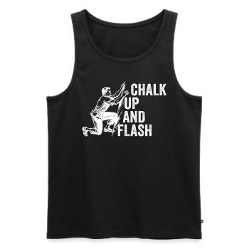 Boulderer Chalk Up Und Flash Bouldering - Männer Premium Bio Tank Top - Schwarz - Vorne - AI Model Male 178 light (178cm)