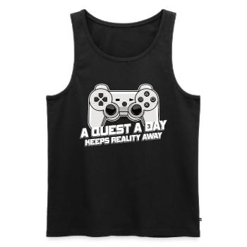 Gamer A Quest A Day Spielen - Männer Premium Bio Tank Top - Schwarz - Vorne - Michal (187cm)