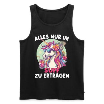 Buntes Erfrischendes Cocktail Einhorn - Männer Premium Bio Tank Top - Schwarz - Vorne - AI Model Male 178 light (178cm)