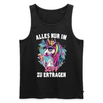 Buntes Erfrischendes Cocktail Einhorn - Männer Premium Bio Tank Top - Schwarz - Vorne - AI Model Male 178 light (178cm)