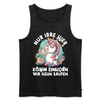 Erfrischendes Cocktail Einhorn Spruch - Männer Premium Bio Tank Top - Schwarz - Vorne - AI Model Male 178 light (178cm)