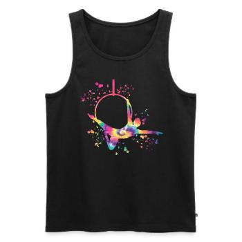 Aerialist Aerial Ring Lyra Air Ring - Men's Premium Organic Tank Top - black - Front - AI Model Male 178 light (178cm)
