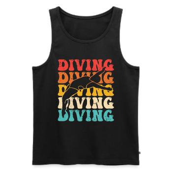 Water Sports Springboard Diver - Men's Premium Organic Tank Top - black - Front - AI Model Male 178 light (178cm)