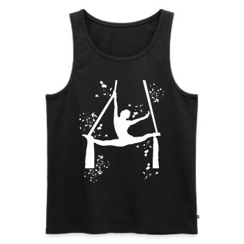 Vertikaltuch Luftakrobatik Aerial Silk - Männer Premium Bio Tank Top - Schwarz - Vorne - AI Model Male 178 light (178cm)