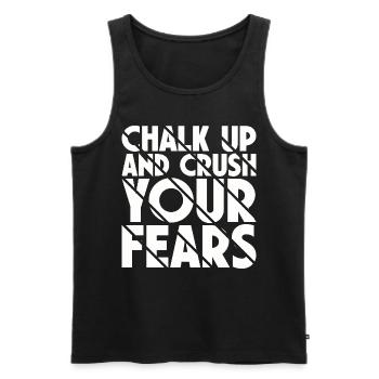 Bouldern Chalk Up Boulderer - Männer Premium Bio Tank Top - Schwarz - Vorne - AI Model Male 178 light (178cm)