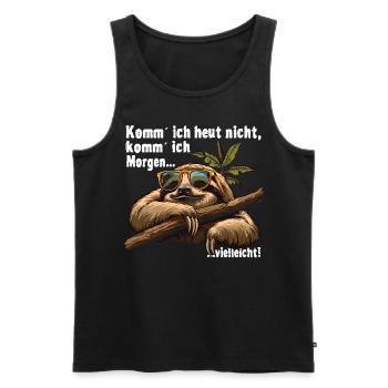 Sloth Office Work Colleague Funny - Men's Premium Organic Tank Top - black - Front - Michal (187cm)