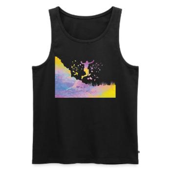 Trail Runner Cross Trail Bergläufer - Männer Premium Bio Tank Top - Schwarz - Vorne - AI Model Male 178 light (178cm)