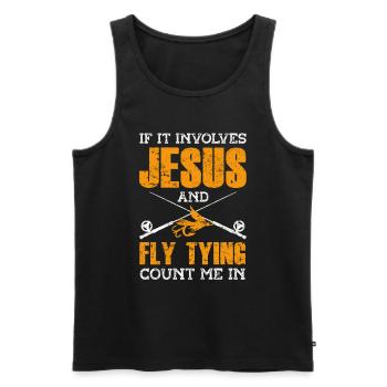 Fly Tying Fly Fishing - Men's Premium Organic Tank Top - black - Front - Michal (187cm)
