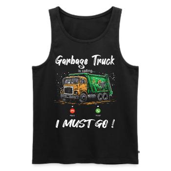 Garbage truck driver for sanitation workers - Men's Premium Organic Tank Top - black - Front - Michal (187cm)