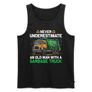 Garbage truck driver for sanitation workers - Men's Premium Organic Tank Top - black - Front - Michal (187cm)