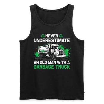 Garbage truck driver for sanitation workers - Men's Premium Organic Tank Top - black - Front - Michal (187cm)