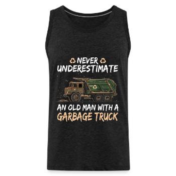 Garbage truck driver for sanitation workers - Men's Premium Organic Tank Top - charcoal grey - Front - Alexander (188cm)