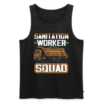 Garbage truck driver for sanitation workers - Men's Premium Organic Tank Top - black - Front - Michal (187cm)
