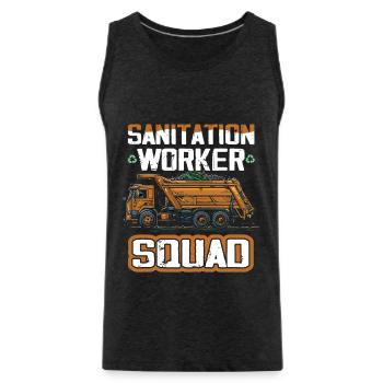 Garbage truck driver for sanitation workers - Men's Premium Organic Tank Top - charcoal grey - Front - Alexander (188cm)
