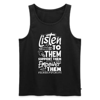 Schule Psych Berater Psychologie - Männer Premium Bio Tank Top - Schwarz - Vorne - AI Model Male 178 light (178cm)