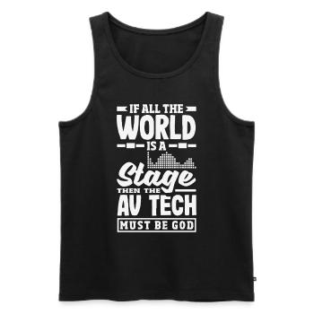 Funny Audiovisual Technician AV Tec - Men's Premium Organic Tank Top - black - Front - AI Model Male 178 light (178cm)