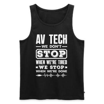 Funny Audiovisual Technician AV Tec - Men's Premium Organic Tank Top - black - Front - AI Model Male 178 light (178cm)