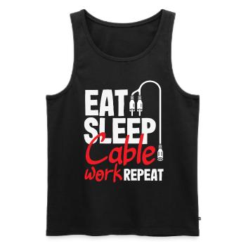 Funny Audiovisual Technician AV Tec - Men's Premium Organic Tank Top - black - Front - AI Model Male 178 light (178cm)