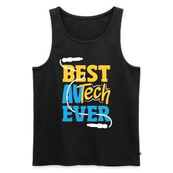 Funny Audiovisual Technician AV Tec - Men's Premium Organic Tank Top - black - Front - AI Model Male 178 light (178cm)