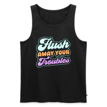 Funny Cooped Me Bathroom Meme - Men's Premium Organic Tank Top - black - Front - Michal (187cm)