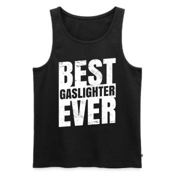 Echtes Professionelles Gaslighting - Männer Premium Bio Tank Top - Schwarz - Vorne - AI Model Male 178 light (178cm)
