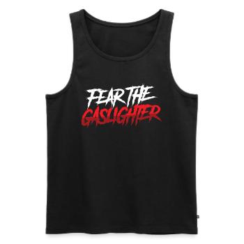Echtes Professionelles Gaslighting - Männer Premium Bio Tank Top - Schwarz - Vorne - AI Model Male 178 light (178cm)