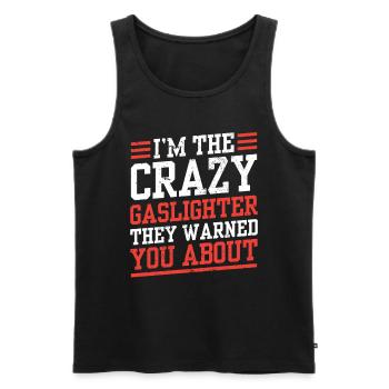 Echtes Professionelles Gaslighting - Männer Premium Bio Tank Top - Schwarz - Vorne - AI Model Male 178 light (178cm)