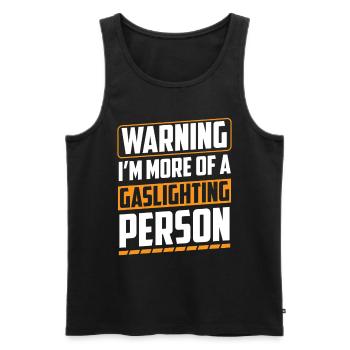 Echtes Professionelles Gaslighting - Männer Premium Bio Tank Top - Schwarz - Vorne - AI Model Male 178 light (178cm)