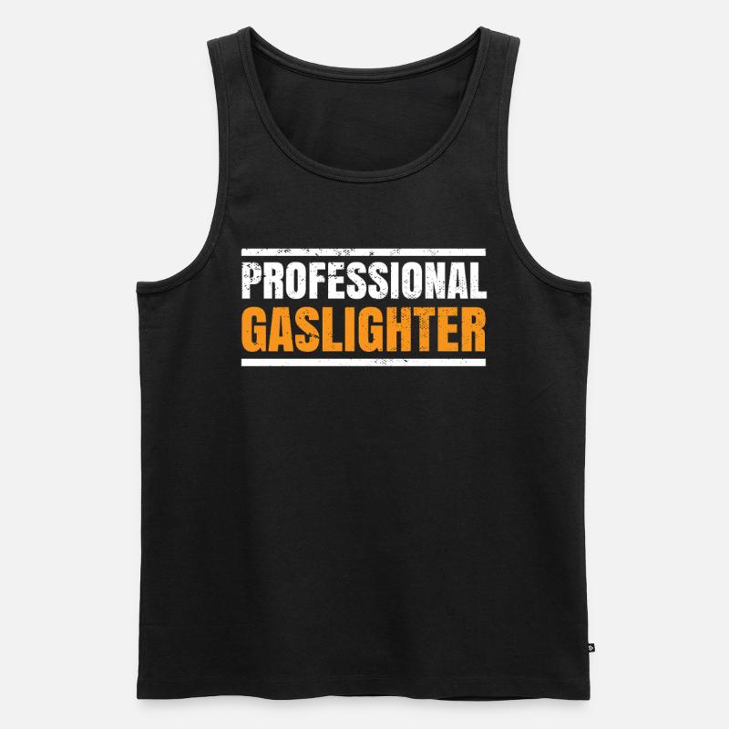 Echtes Professionelles Gaslighting - Männer Premium Bio Tank Top - Schwarz