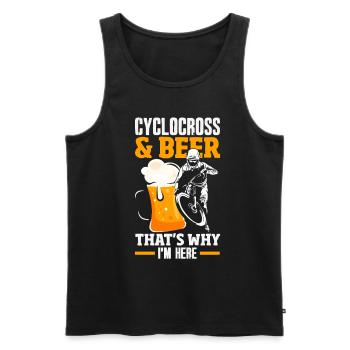 Vélo de gravier Cyclocross avec cyclo-cross - Débardeur bio Premium Homme - noir - Devant - AI Model Male 178 light (178cm)
