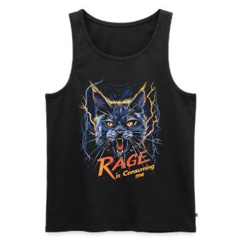 Cat Rage Consumes Me Humor Meme - Men's Premium Organic Tank Top - black - Front - AI Model Male 178 light (178cm)